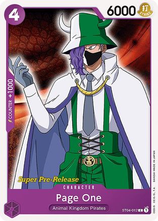 Page One (ST04-012) - Super Pre-Release Starter Deck 4: Animal Kingdom Pirates  [Common]