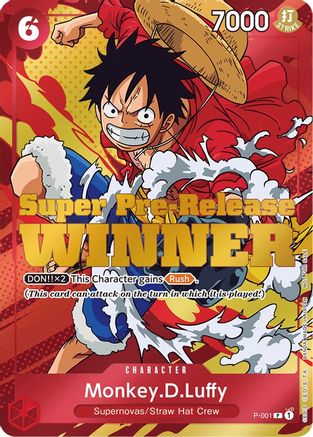 Monkey.D.Luffy (Super Pre-Release) [Winner] (P-001) - One Piece Promotion Cards Foil [Promo]