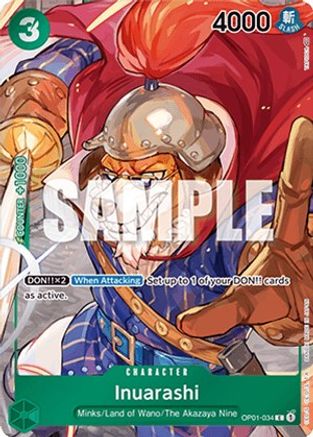 Inuarashi (Box Topper) (OP01-034) - Romance Dawn Foil [Common]
