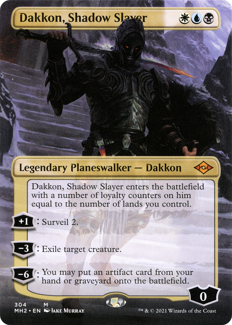 Dakkon, Shadow Slayer (MH2-304) - Modern Horizons 2 (Borderless) Foil [Mythic]