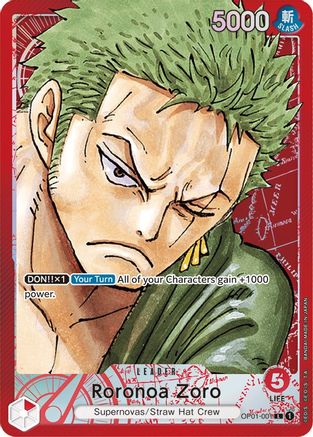 Roronoa Zoro (001) (Parallel) (OP01-001) - Romance Dawn Foil [Leader]