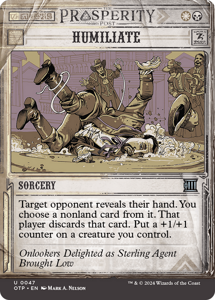 Humiliate (OTP-047) - Breaking News: (Showcase) (Borderless) Foil [Uncommon]