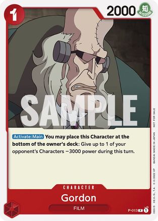Gordon (One Piece Film Red) (P-013) - One Piece Promotion Cards  [Promo]