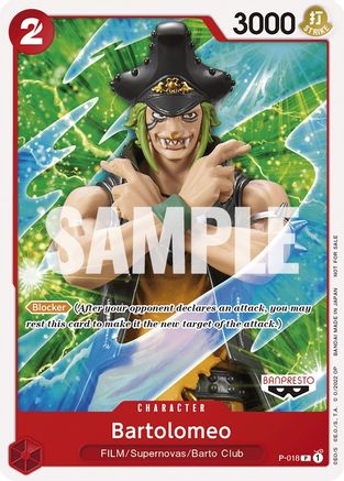 Bartolomeo (One Piece Film Red) (P-018) - One Piece Promotion Cards  [Promo]