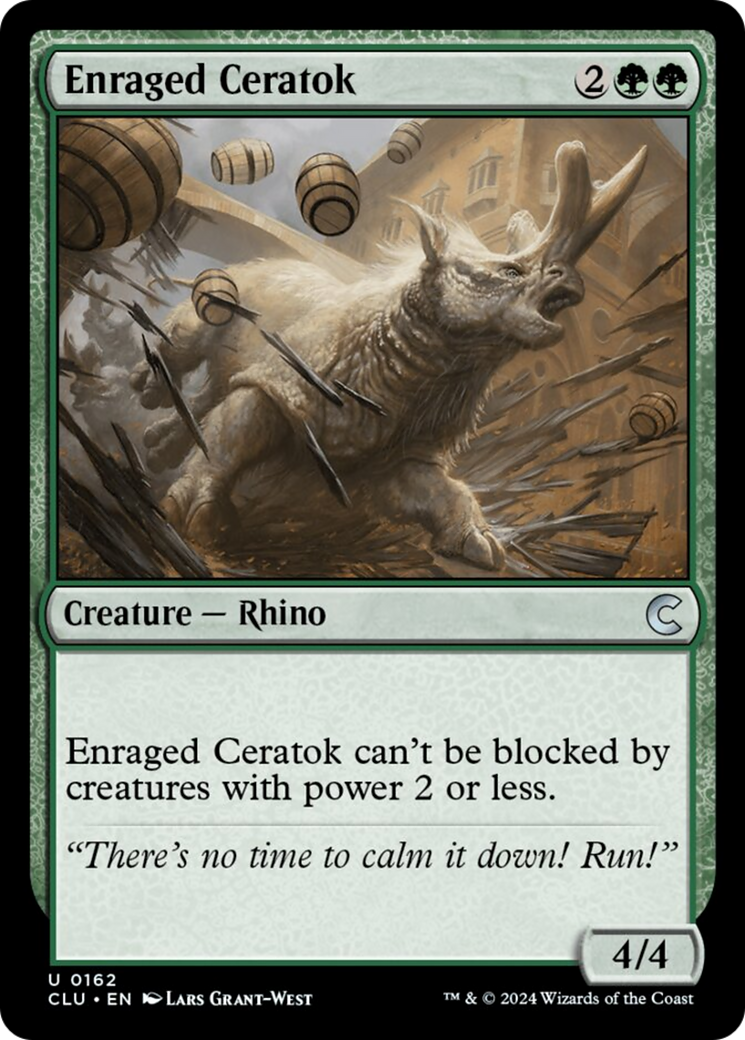 Enraged Ceratok (CLU-162) - Ravnica: Clue Edition [Uncommon]
