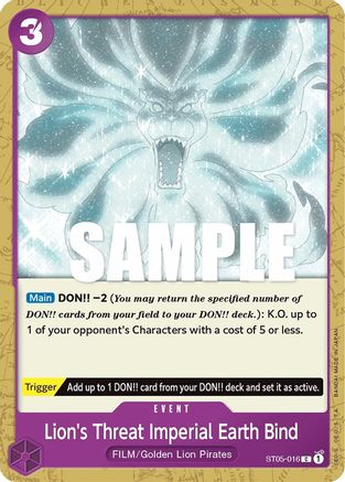 Lion's Threat Imperial Earth Bind (ST05-016) - Starter Deck 5: Film Edition  [Common]