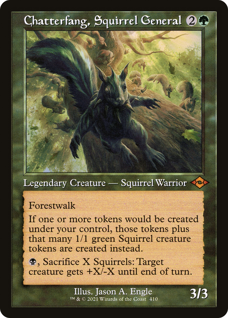 Chatterfang, Squirrel General (MH2-410) - Modern Horizons 2 Foil [Mythic] Retro Frame