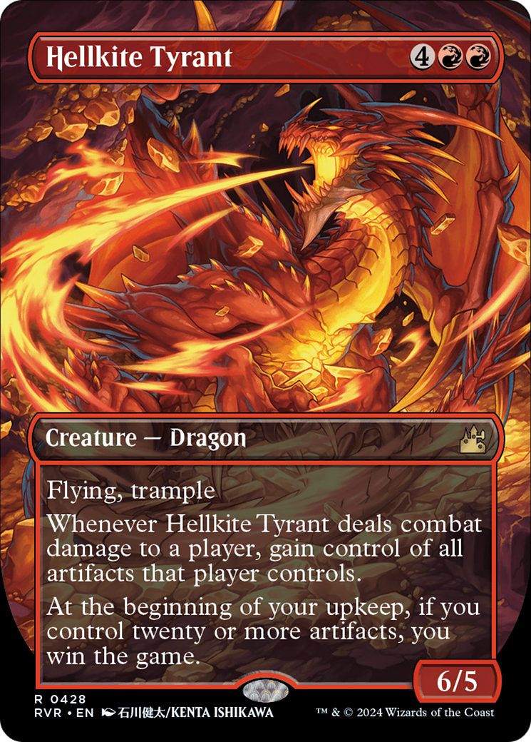 Hellkite Tyrant (RVR-428) - Ravnica Remastered (Borderless) [Rare]