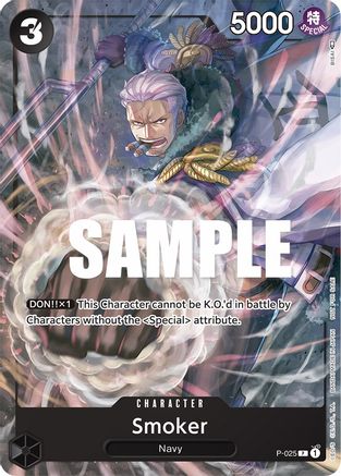 Smoker (Pre-Release) (P-025) - One Piece Promotion Cards  [Promo]