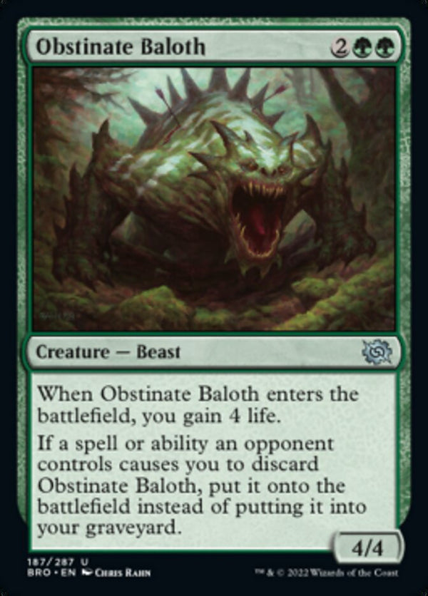 Obstinate Baloth (BRO-187) - The Brothers' War [Uncommon]