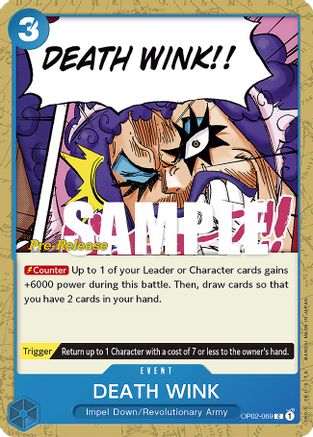 DEATH WINK (OP02-069) - Paramount War Pre-Release Cards  [Common]