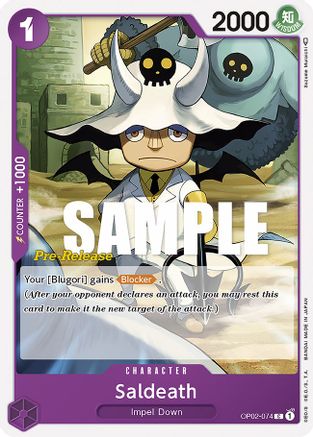 Saldeath (OP02-074) - Paramount War Pre-Release Cards  [Common]