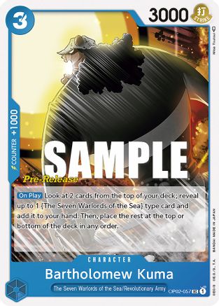 Bartholomew Kuma (OP02-057) - Paramount War Pre-Release Cards  [Uncommon]