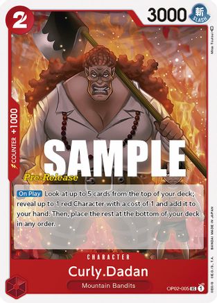 Curly.Dadan (OP02-005) - Paramount War Pre-Release Cards  [Uncommon]