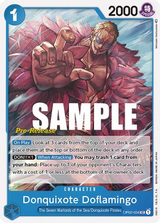Donquixote Doflamingo (OP02-056) - Paramount War Pre-Release Cards  [Uncommon]