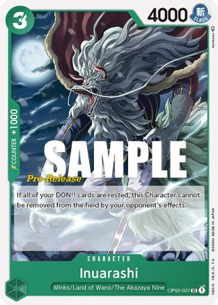 Inuarashi (OP02-027) - Paramount War Pre-Release Cards  [Uncommon]