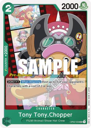 Tony Tony.Chopper (OP02-034) - Paramount War Pre-Release Cards  [Uncommon]