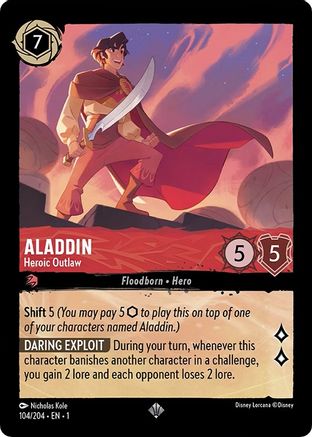 Aladdin - Heroic Outlaw (104/204) - The First Chapter Cold Foil [Super Rare]