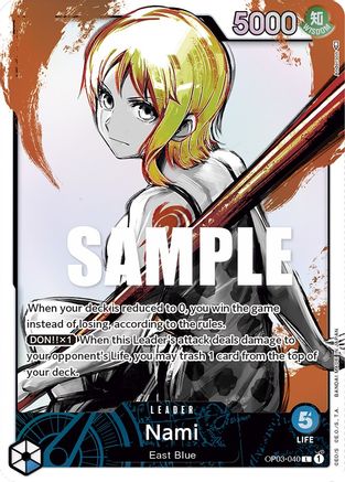 Nami (040) (Alternate Art) (OP03-040) - Pillars of Strength Foil [Leader]