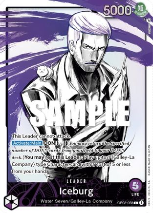 Iceburg (Alternate Art) (OP03-058) - Pillars of Strength Foil [Leader]
