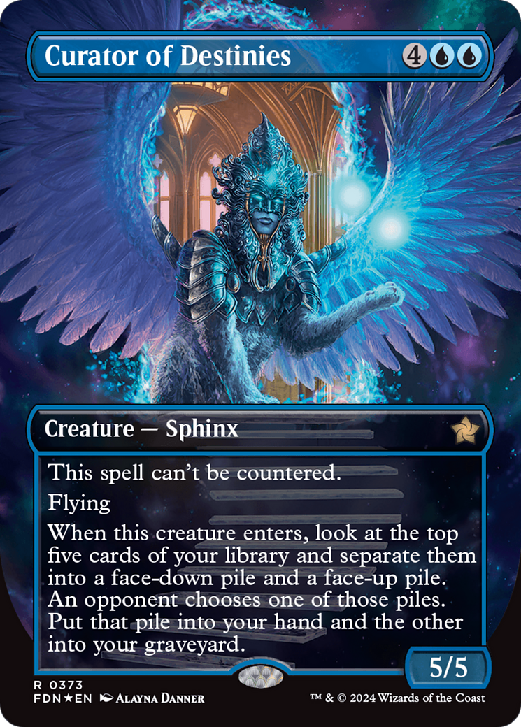 Curator of Destinies (FDN-373) - Foundations (Borderless) Foil [Rare]