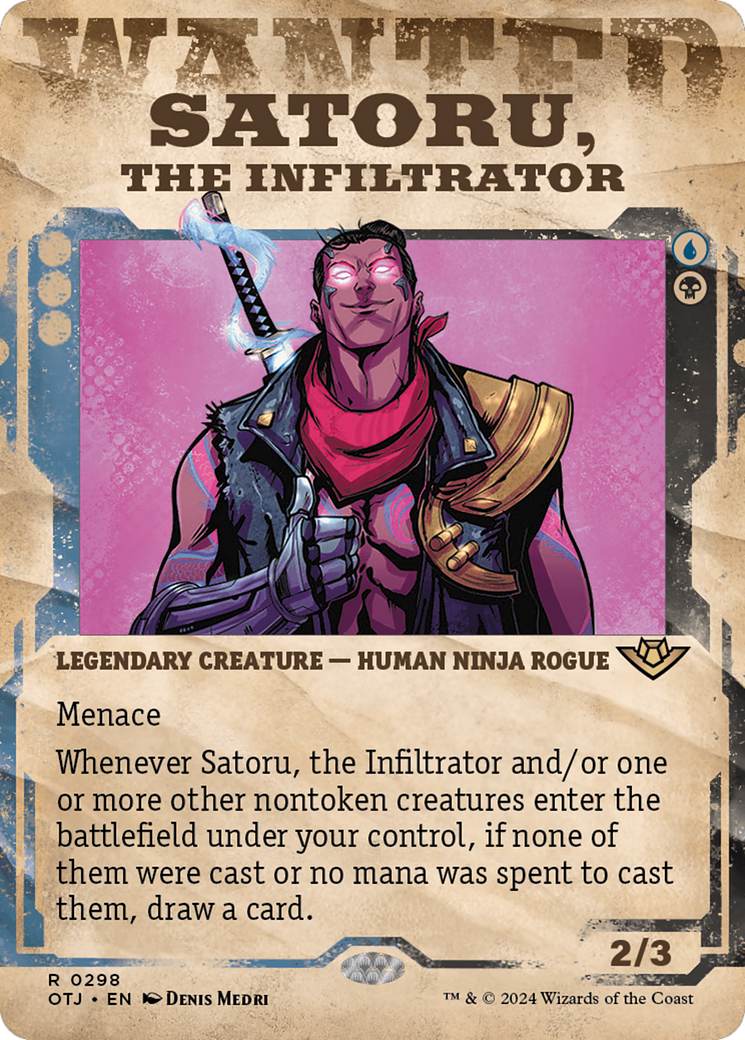 Satoru, the Infiltrator (OTJ-298) - Outlaws of Thunder Junction: (Showcase) (Borderless) [Rare]