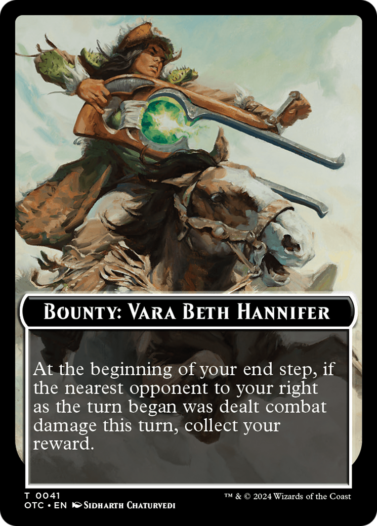 Bounty: Vara Beth Hannifer // Wanted! (TOTC-041) - Outlaws of Thunder Junction Commander Tokens [Common]
