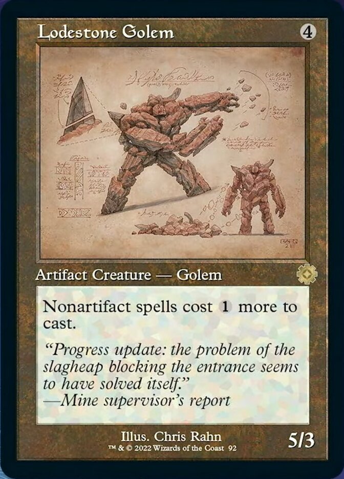 Lodestone Golem (BRR-092) - The Brothers' War Retro Artifacts [Rare] Retro Frame Schematic