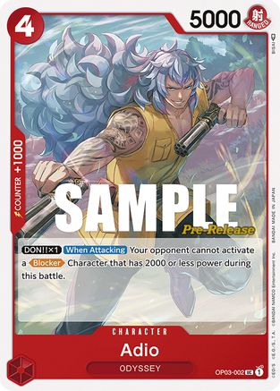 Adio (OP03-002) - Pillars of Strength Pre-Release Cards  [Uncommon]