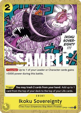 Ikoku Sovereignty (OP03-118) - Pillars of Strength Pre-Release Cards  [Uncommon]