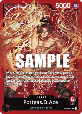 Portgas.D.Ace (Alternate Art) (Map) (OP03-001) - Pillars of Strength  [Leader]