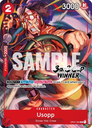Usopp (3-on-3 Cup) [Winner] (OP01-004) - One Piece Promotion Cards  [Rare]