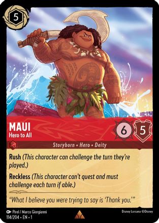 Maui - Hero to All (114/204) - The First Chapter Cold Foil [Rare]