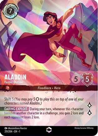 Aladdin - Heroic Outlaw (Enchanted) (211/204) - The First Chapter Holofoil [Enchanted]