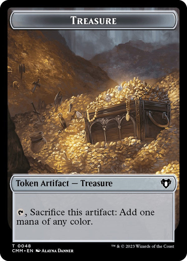 Treasure // Emblem - Teferi, Temporal Archmage Double-Sided Token [Commander Masters Tokens]