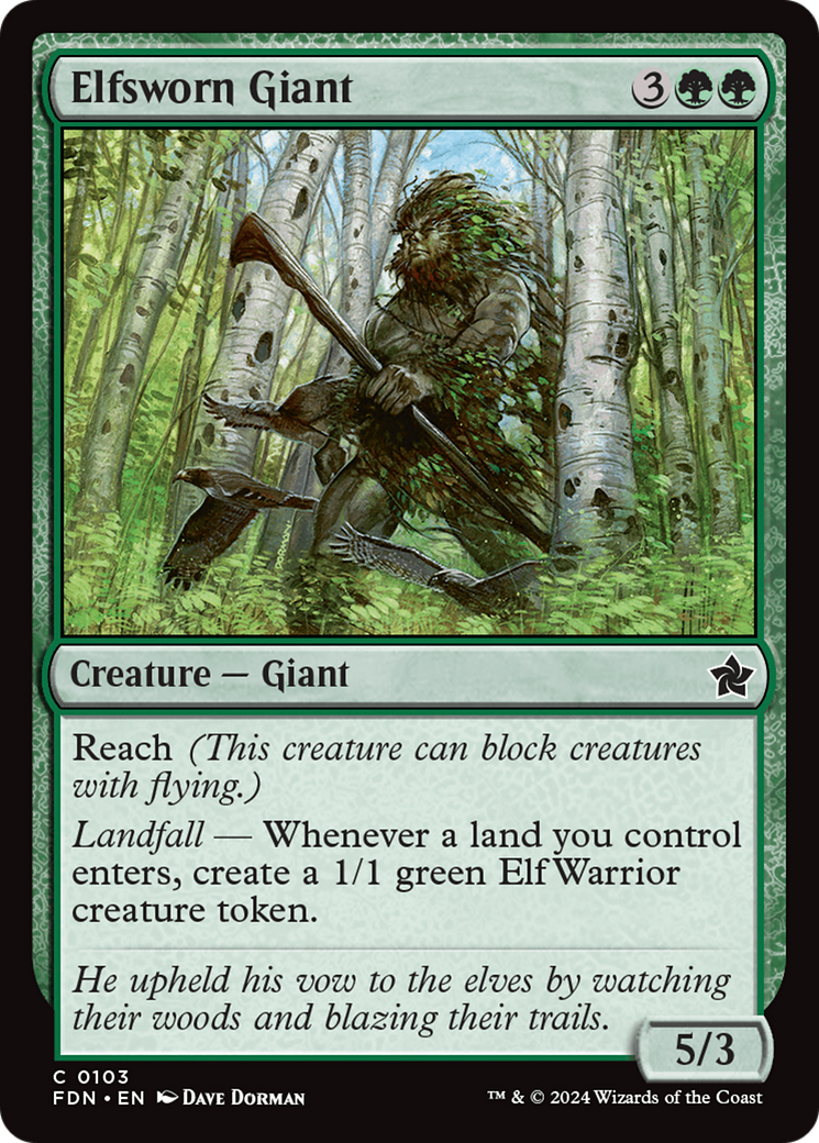 Elfsworn Giant (FDN-103) - Foundations Foil [Common]