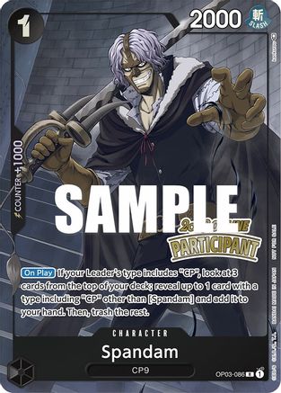 Spandam (Online Regional 2023) [Participant] (OP03-086) - One Piece Promotion Cards Foil [Promo]