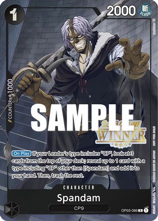 Spandam (Online Regional 2023) [Winner] (OP03-086) - One Piece Promotion Cards  [Promo]