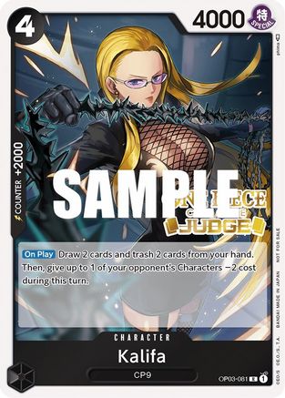 Kalifa (Judge Pack Vol. 2) (OP03-081) - One Piece Promotion Cards Foil [Promo]