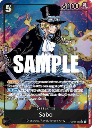 Sabo (Alternate Art) (OP04-083) - Kingdoms of Intrigue Foil [Super Rare]