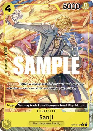 Sanji (104) (Alternate Art) (OP04-104) - Kingdoms of Intrigue Foil [Super Rare]