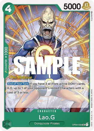 Lao.G (OP04-034) - Kingdoms of Intrigue Pre-Release Cards  [Uncommon]