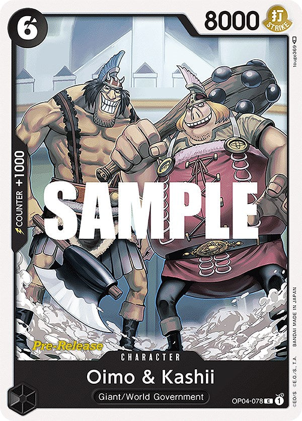 Oimo & Kashii (OP04-078) - Kingdoms of Intrigue Pre-Release Cards  [Common]