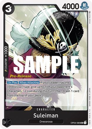 Suleiman (OP04-085) - Kingdoms of Intrigue Pre-Release Cards  [Uncommon]