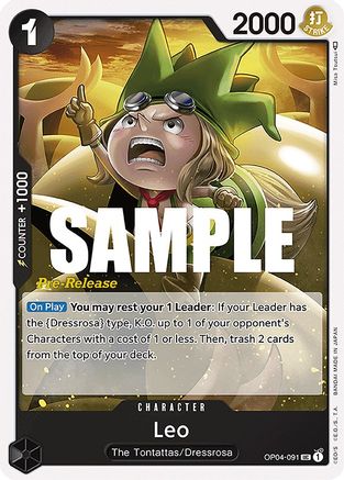 Leo (OP04-091) - Kingdoms of Intrigue Pre-Release Cards  [Uncommon]