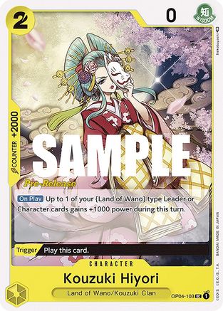 Kouzuki Hiyori (OP04-103) - Kingdoms of Intrigue Pre-Release Cards  [Uncommon]