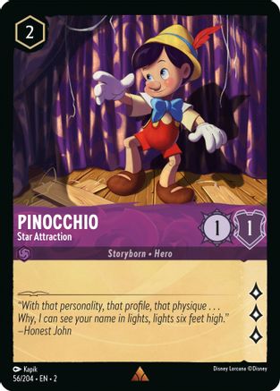 Pinocchio - Star Attraction (56/204) - Rise of the Floodborn Cold Foil [Rare]