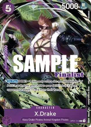 X.Drake (CS 2023 Top Players Pack) [Finalist] (OP01-114) - One Piece Promotion Cards  [Rare]