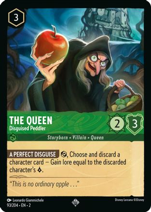 The Queen - Disguised Peddler (93/204) - Rise of the Floodborn Cold Foil [Super Rare]