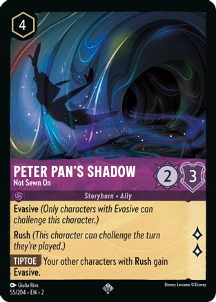 Peter Pan's Shadow - Not Sewn On (55/204) - Rise of the Floodborn Cold Foil [Super Rare]